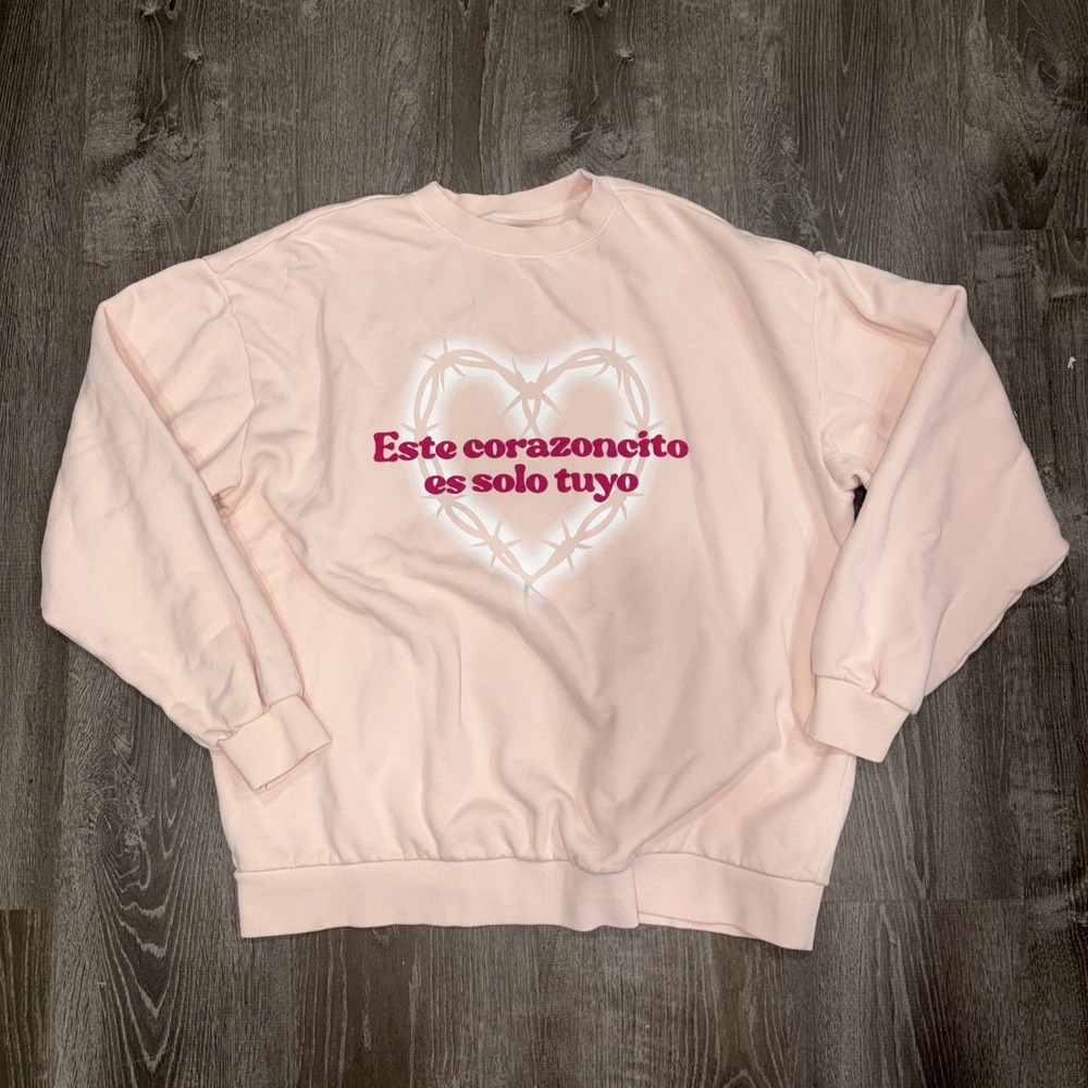 Karol G Bichota Tour Pullover Sweatshirt Pink Size Corazóncoto Crew Oversize